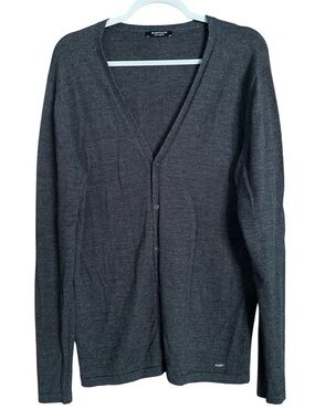Marciano by Guess 100% Wool Charcoal Grey Cardigan XXL